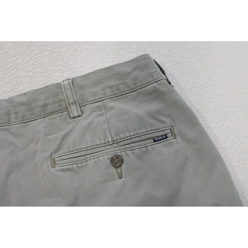 Polo Ralph Lauren Chinos Mens 36x32 Gray Classic Fit Cotton Pants Excellent